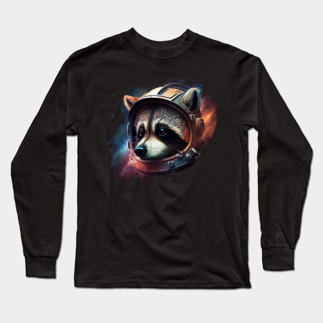 space raccoon Long Sleeve T-Shirt by a cat cooking